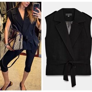 ZARA vest with shoulder pads and belt